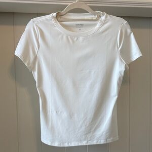 Women's White Stretchy Fitted T-Shirt